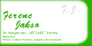 ferenc jakso business card